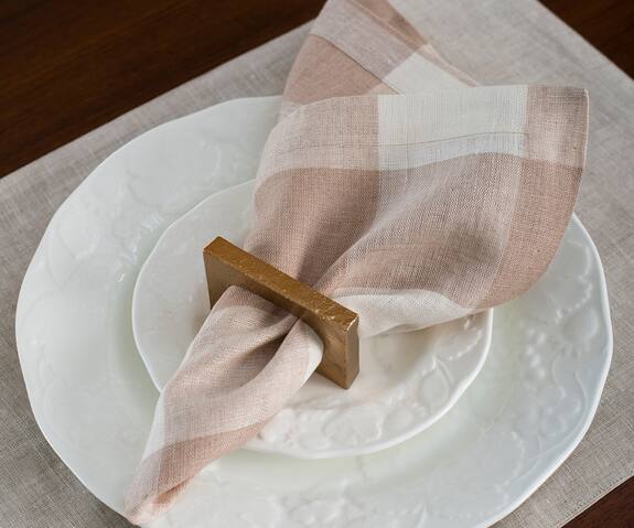 Elm & Oak Salento Checkered Pattern Napkins - Set of 4