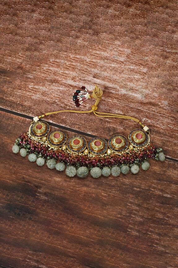 Kohar By Kanika Stone Embellished Meenakari Choker Necklace