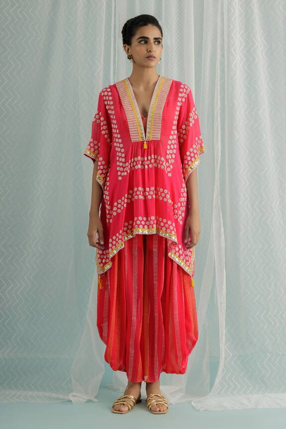 Surbhi Gupta Emi Geometric Print Kaftan Tunic & Trouser Set