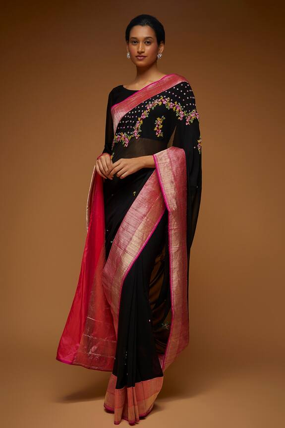 Neeta Lulla Camila Cutdana Embroidered Saree With Blouse