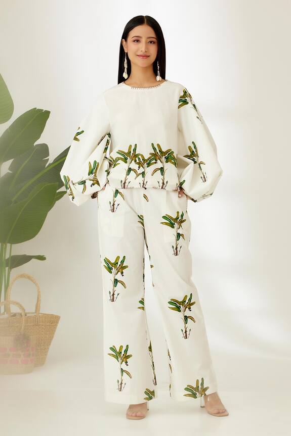 Nikasha Hand Painted Banana Tree Print Pant