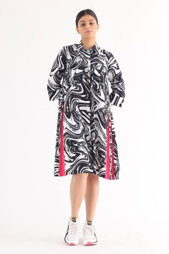 Studio Moda India The Drift Marble Print A-Line Dress