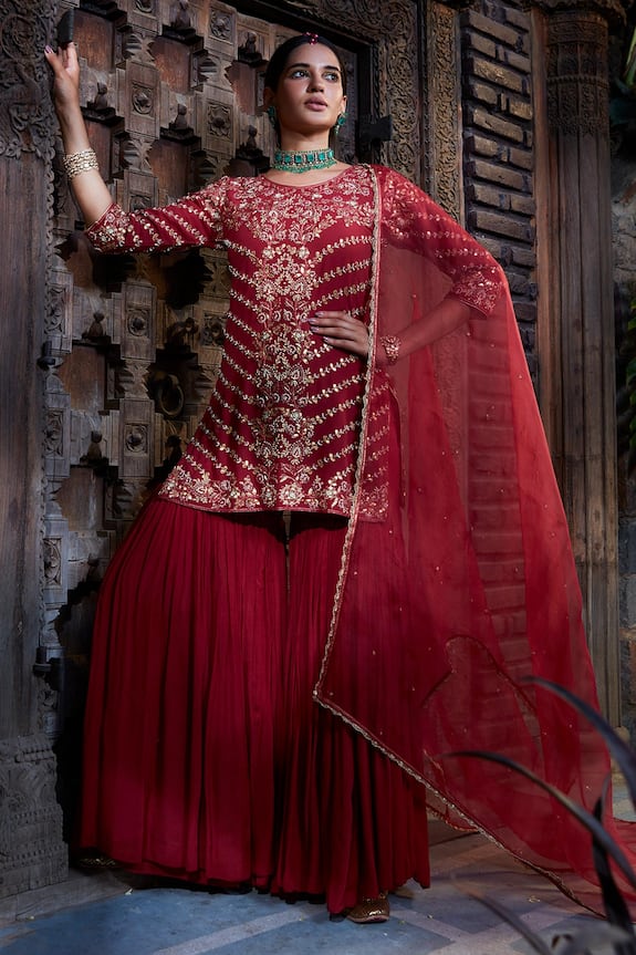 Kritika Dawar Gota Embroidered Georgette Kurta Gharara Set