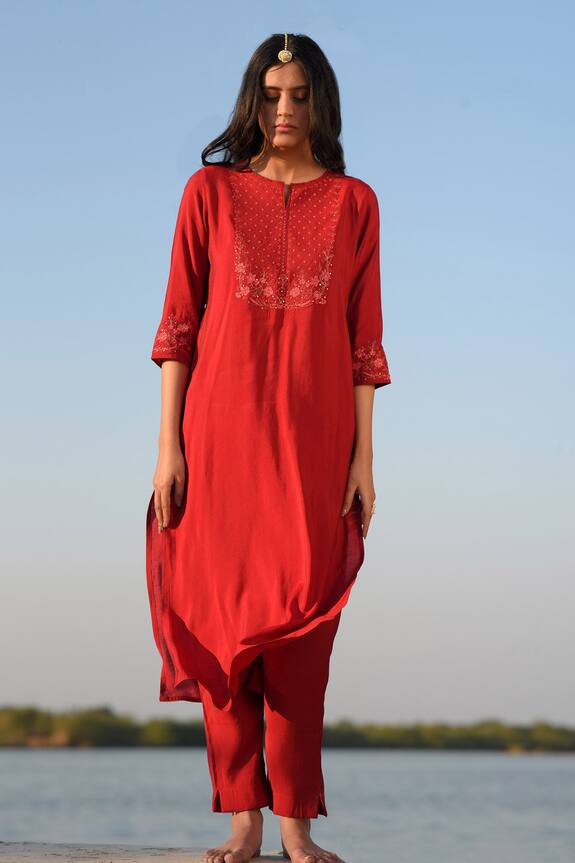 TATWA Handloom Chanderi Kurta Set
