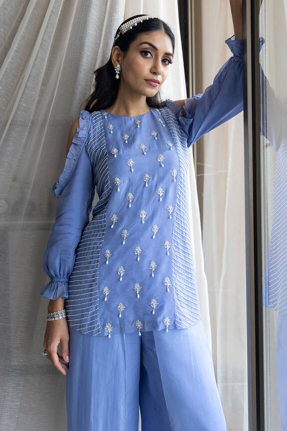 Sunita Bhandari Pearl Work Tunic & Pant Set
