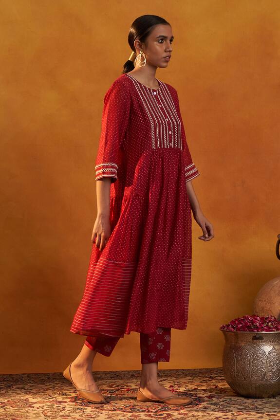 Rekha Agra Chanderi Printed Kurta & Pant Set