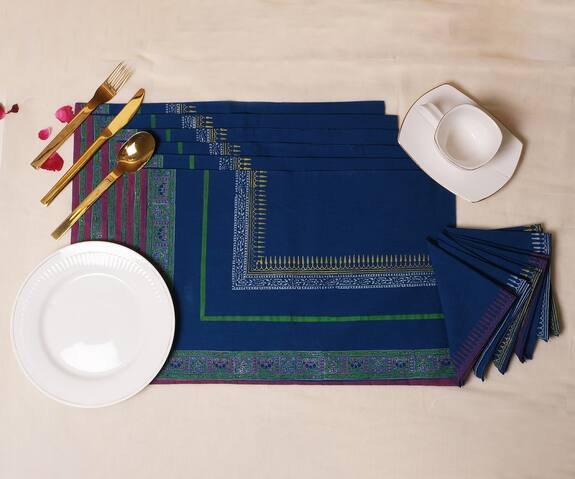 Inheritance India Hand Block Print Table Mats - Set of 6