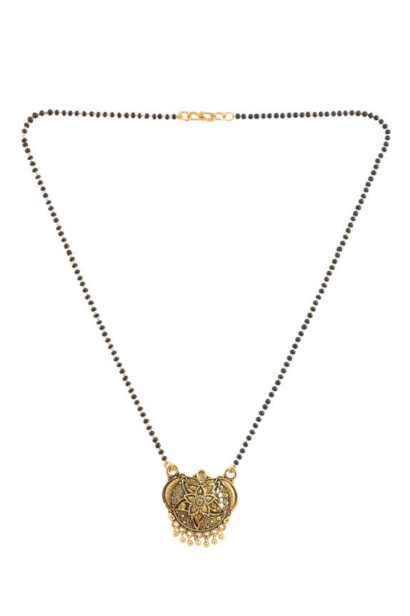 Nazaakat by Samara Singh Carved Flower Work Pendant Mangalsutra