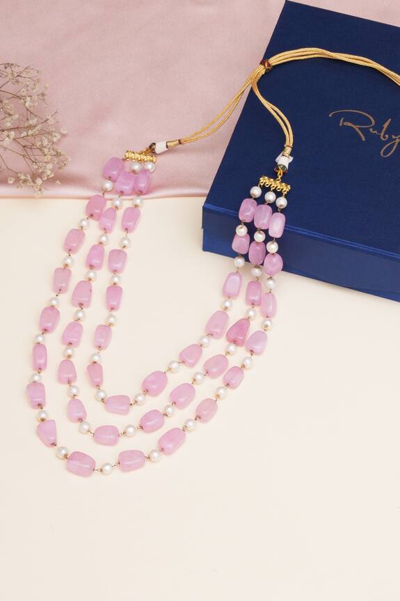 Ruby Raang Bead Layered Necklace