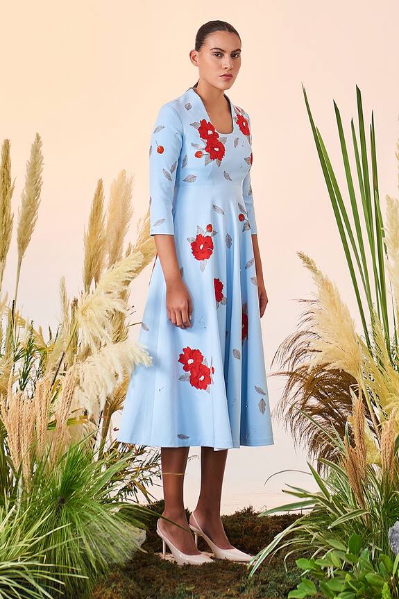 Shahin Mannan Blooming Flower Circular Dress