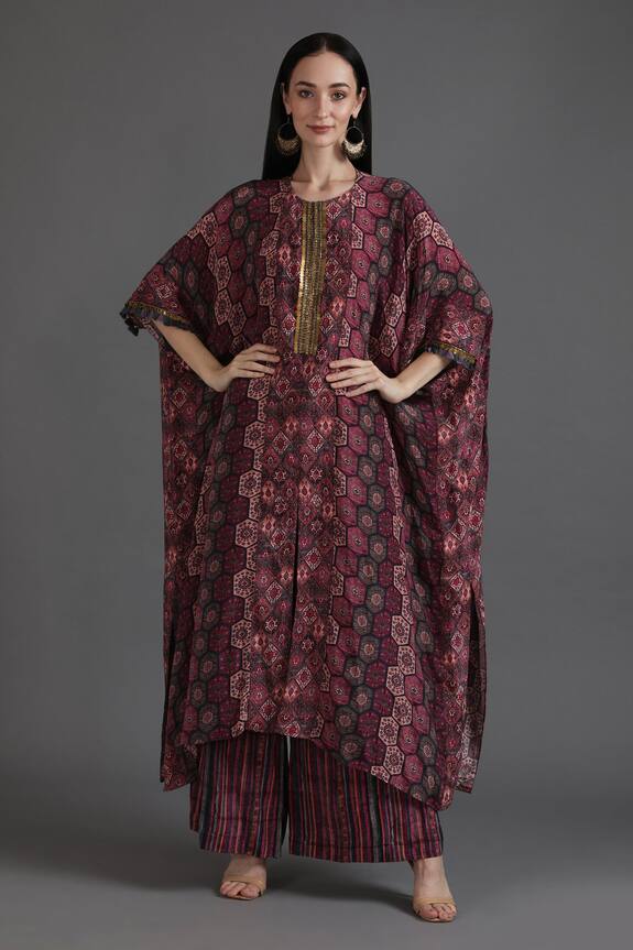 Preeti S Kapoor Irha Floral Honeycomb Print Kaftan With Pant