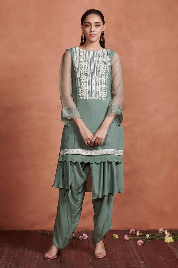 Aashima Behl Embroidered Kurta & Dhoti Pant Set