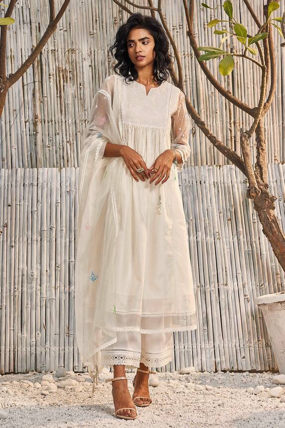 Charkhee Gathered Kurta Palazzo Set