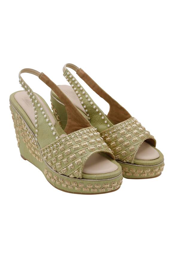 Veruschka by Payal Kothari Ektara Zardozi Embroidered Wedges