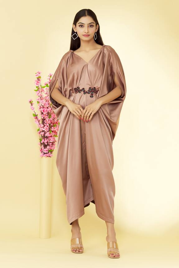 Megha Garg Knotted Shoulder V Neck Jumpsuit
