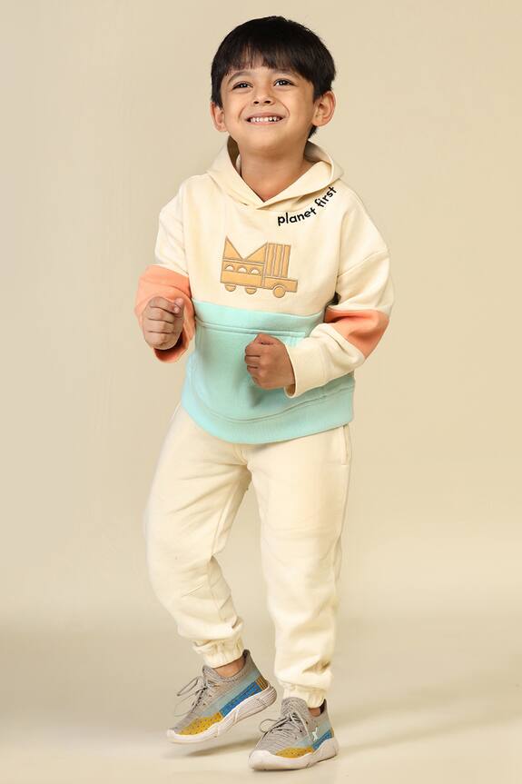 Miko Lolo Planet First Embroidered Color Blocked Hoodie 