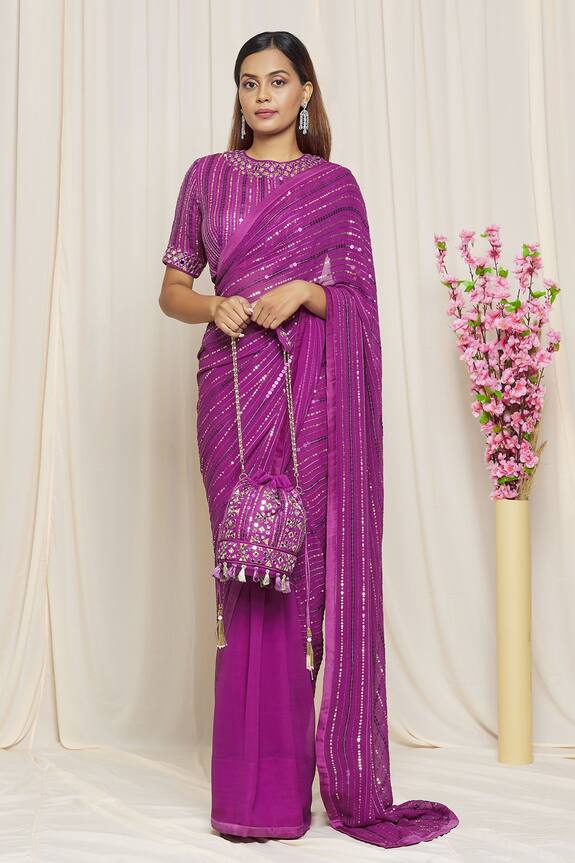 Yoshita Couture Suzanna Embroidered Saree With Blouse