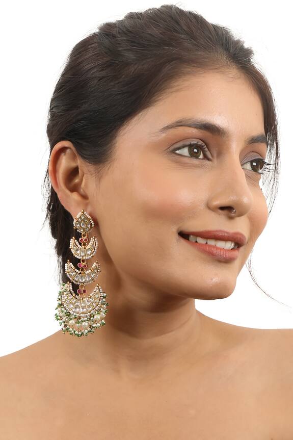 Riana Jewellery Tiered Embellished Chandbalis