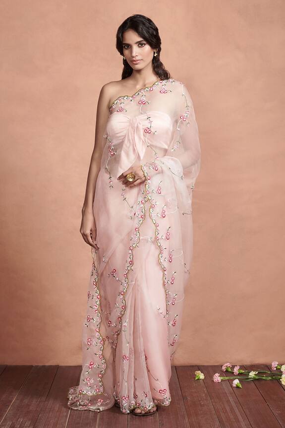 Aashima Behl Silk Organza Embroidered Saree Blouse Set