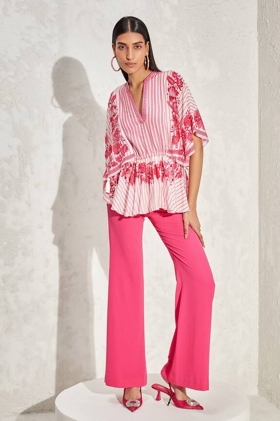 Namrata Joshipura Eden Striped & Floral Pattern Top