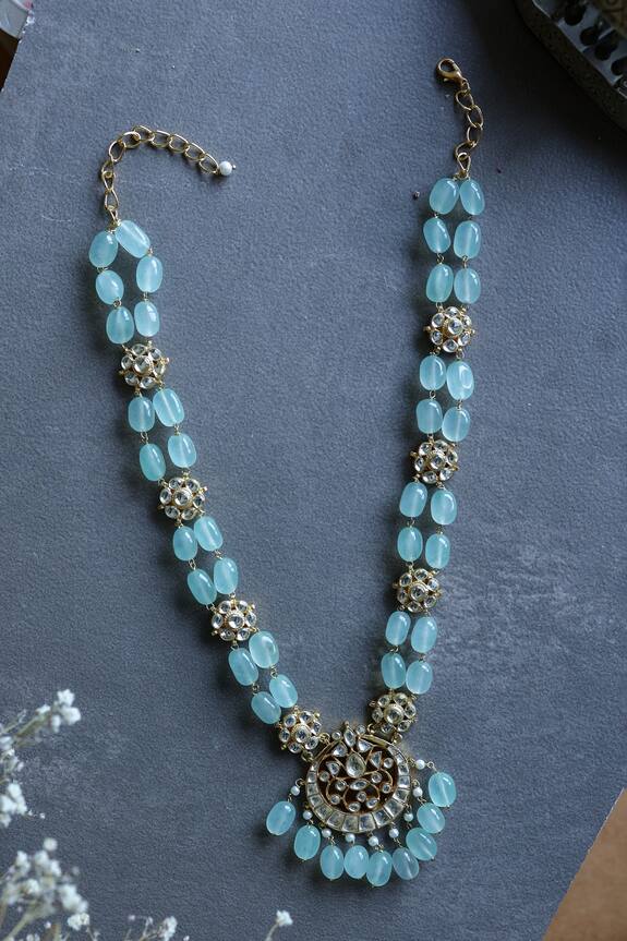 Paisley Pop Chitramala Beaded Long Pendant Necklace