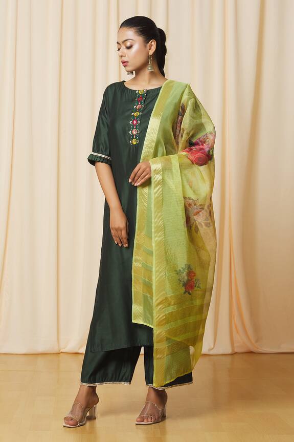 Khwaab by Sanjana Lakhani Placket Embroidered Kurta Pant Set