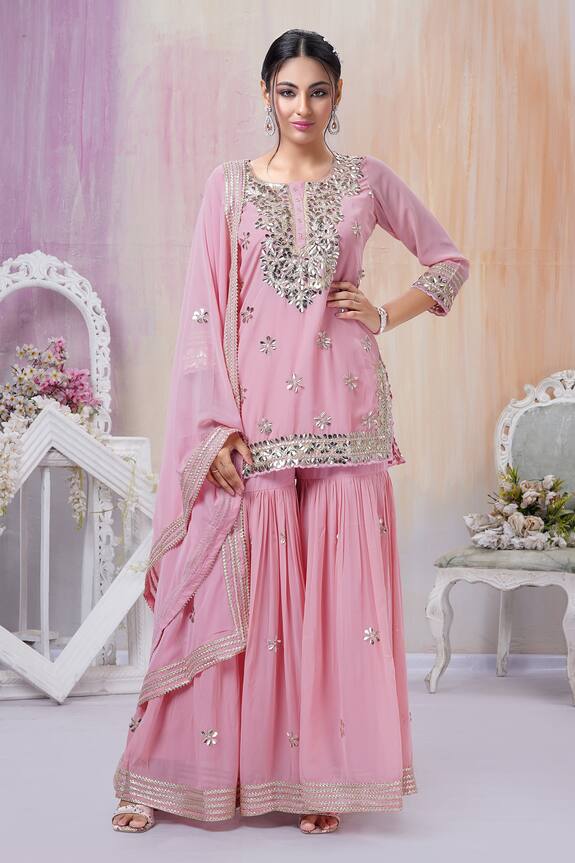 Amani Embellished Kurta Sharara Set