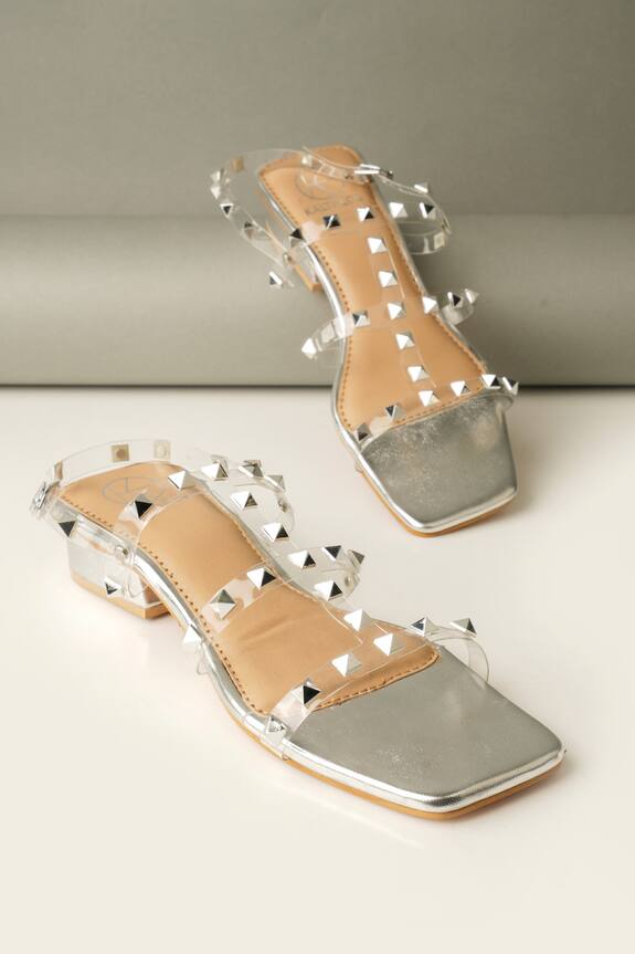 Kaltheos Cube Strappy Studded Block Heel Sandals