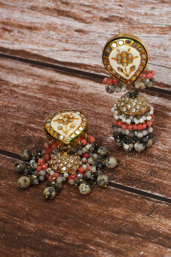 Kohar By Kanika Embellished Meenakari Jhumkas