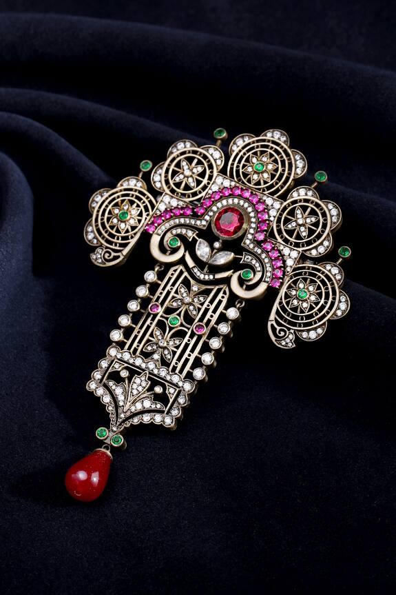 Cosa Nostraa Victorian Themed Embellished Brooch