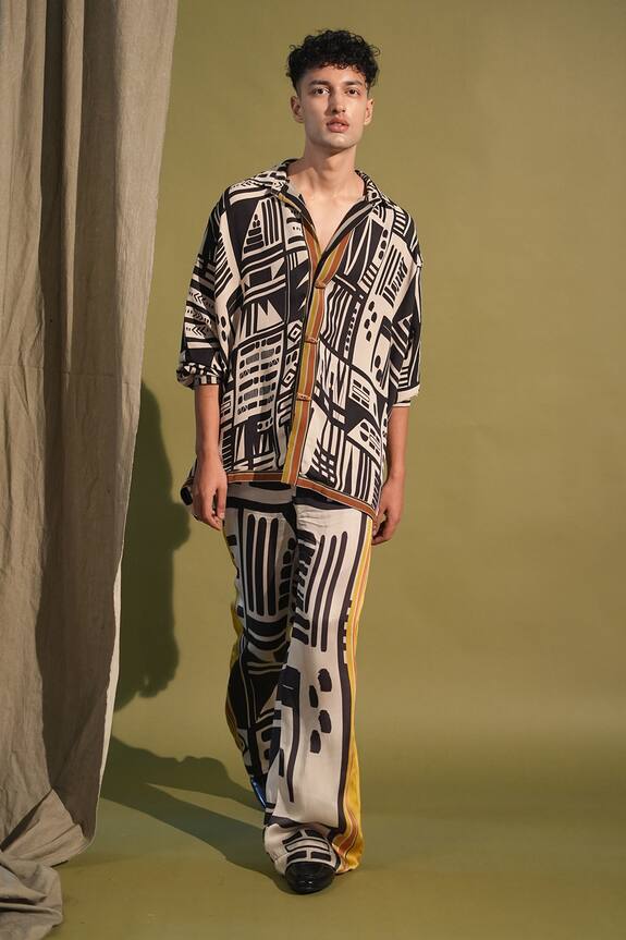 Nikita Mhaisalkar Abstract Aztec Print Shirt With Pant