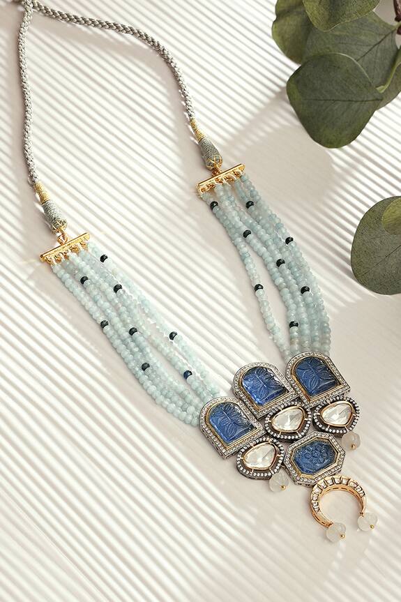 joules by radhika Carved Stone Embellished Necklace