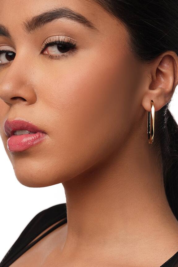 Isharya Bling Infinity Cut Geometric Hoops