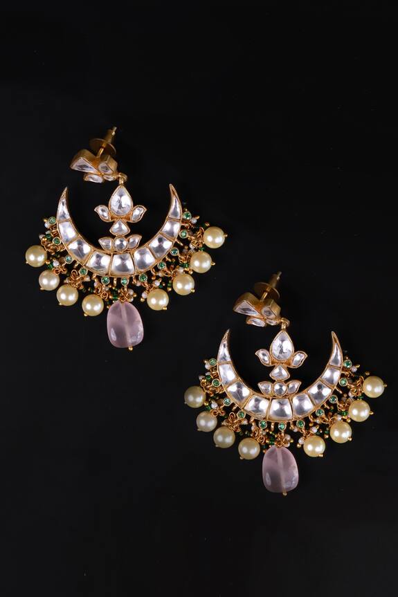 Osvag India Semi Precious Polki Embellished Earrings