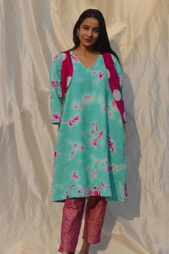 Studio Malang Clamp Dye Waistcoat Kurta Set