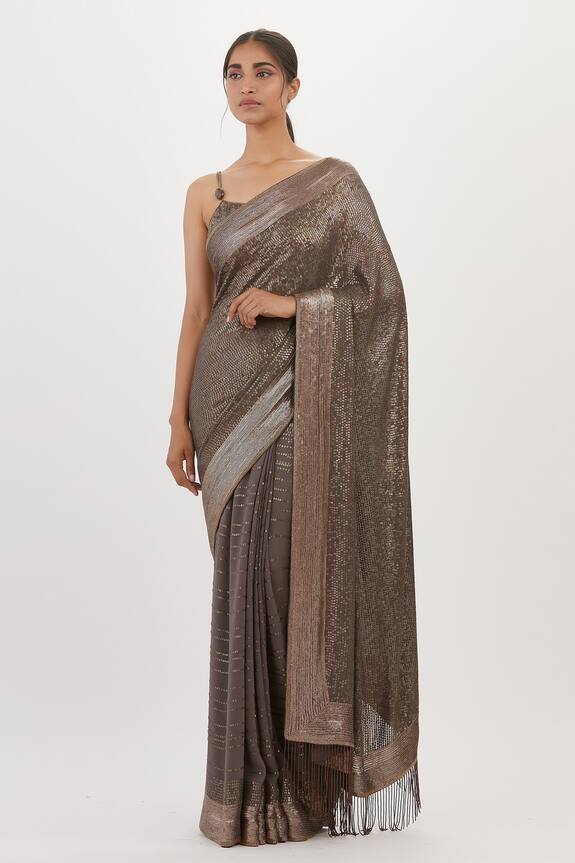 Nakul Sen Sequin Embroidered Saree With Blouse