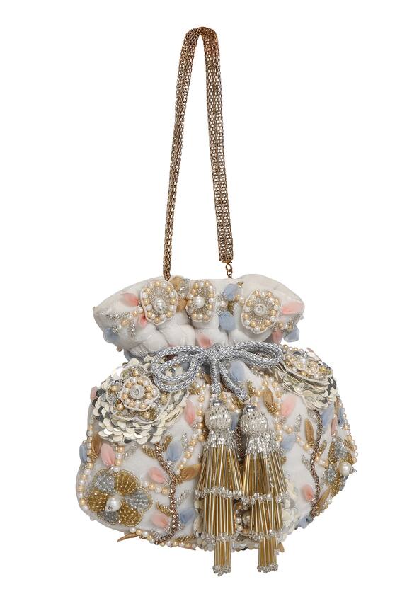 Fuchsia Zinnia Bloom Potli Bag