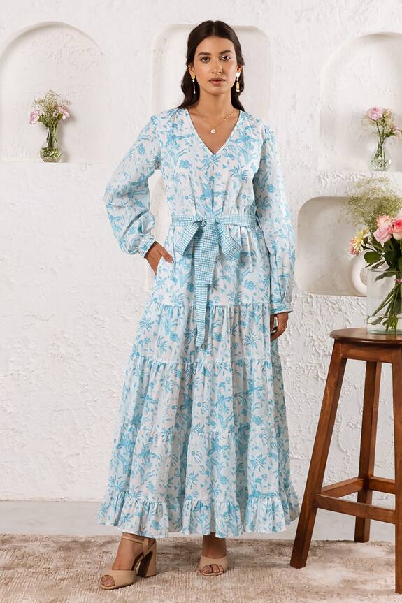 Rivaaj Clothing Floral Print Maxi Dress