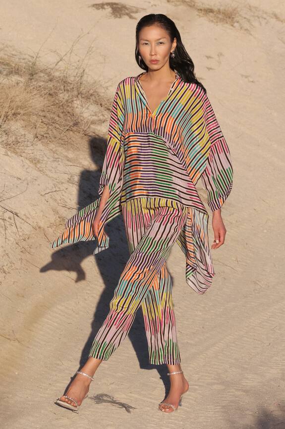 Twinkle Hanspal Diana Draped Shirt And Pant Set