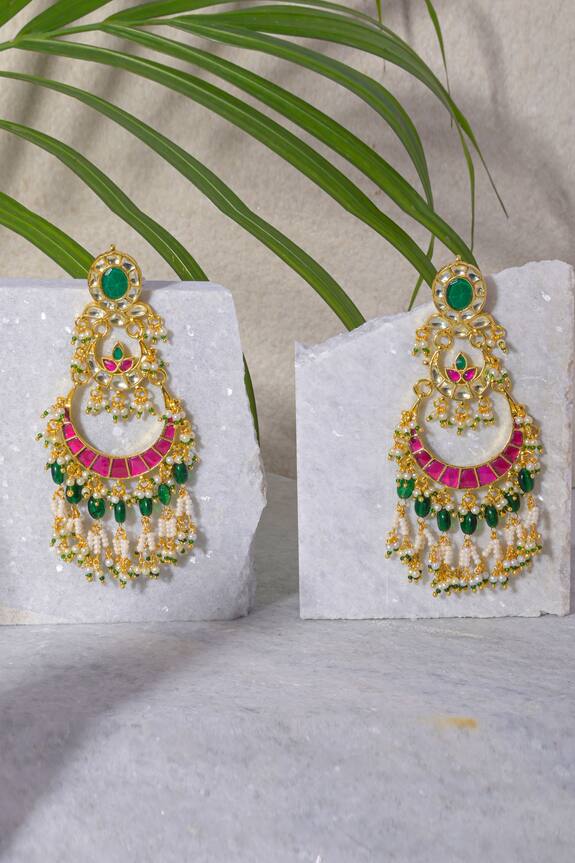 Namasya Kundan & Polki Embellished Chandbalis