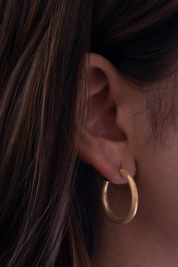 Anushka Jain Jewellery Textured Hoop Earrings