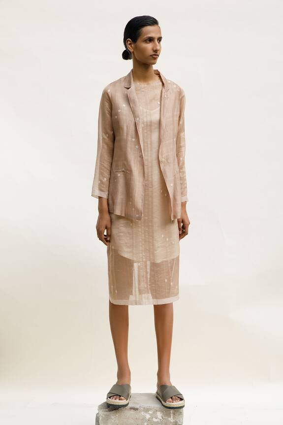 Urvashi Kaur Dash Polka Dots Woven Blazer
