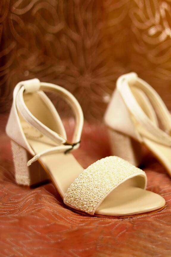 Rajasthani Stuff Tulya Bead Embellished Block Heels