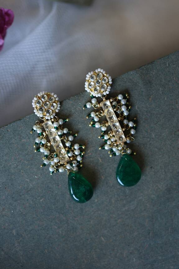 Paisley Pop Ekisha Kundan Embellished Earrings
