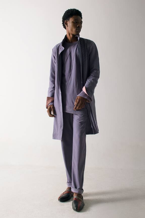 Jatin Malik French Knot Embroidered Overcoat
