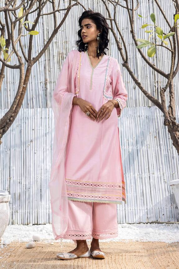 Charkhee A-Line Kurta Palazzo Set