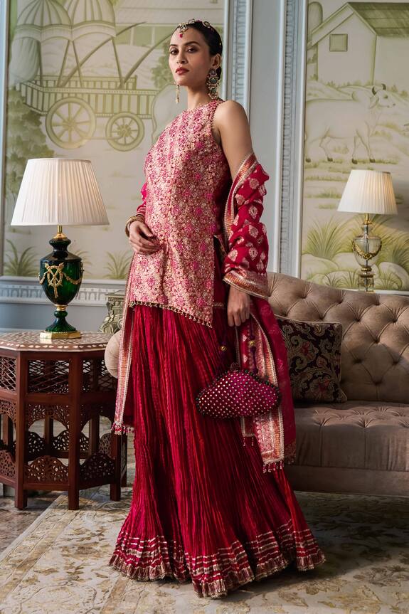 Tarun Tahiliani Brocade Short Kurti Sharara Set