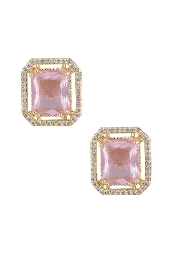 Minaki Cubic Zirconia Embellished Stud Earrings
