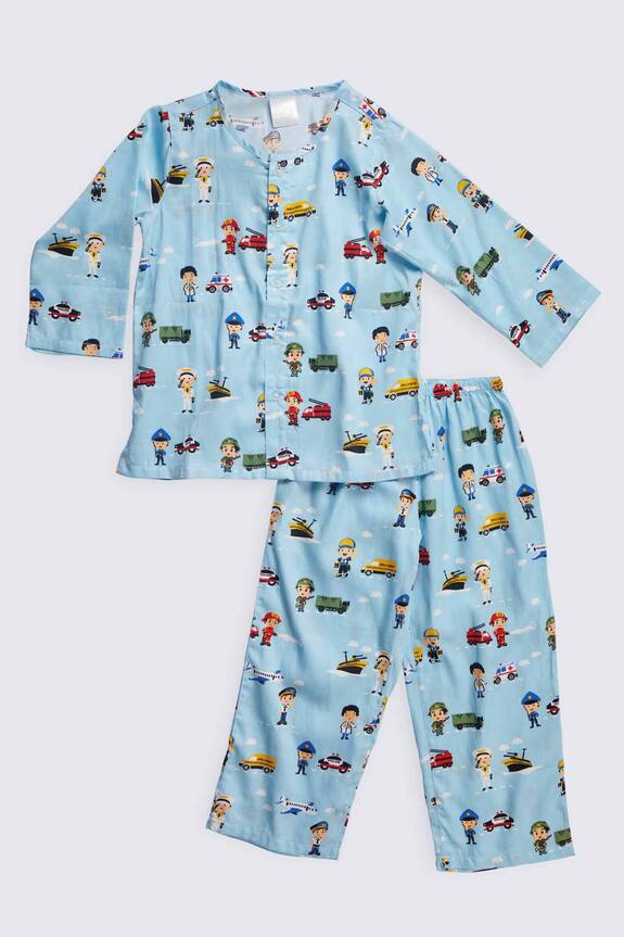 Nigh Nigh Young Heroes Print Night Suit Set