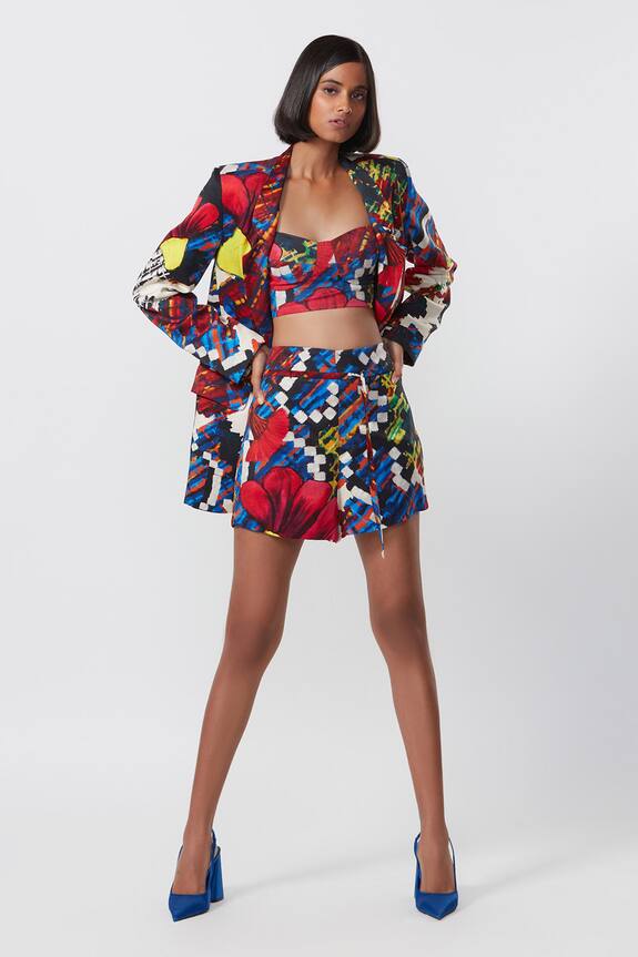 Saaksha & Kinni Abstract Floral Print Blazer
